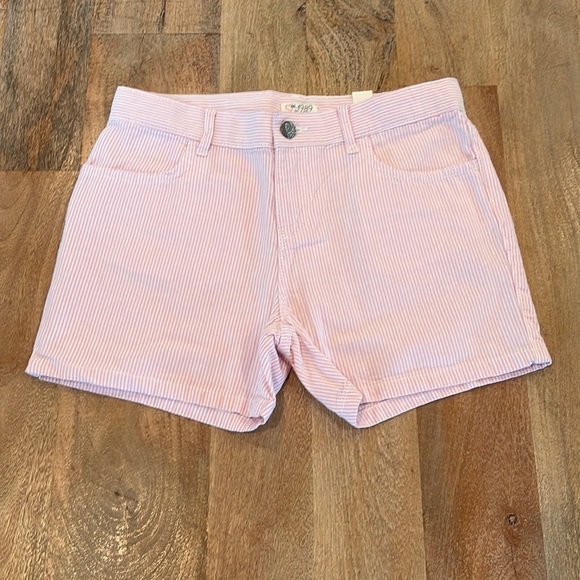 The Children's Place Other - 𝅺The Children’s Adjustable Waist Place Girls Pink White Stripe Short Size 14